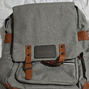 Gray and Brown Men's Backpack